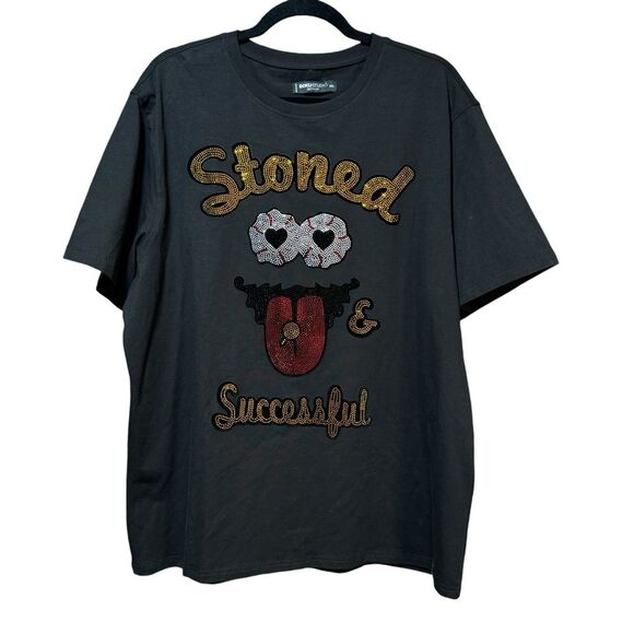 Roku Studio- Stoned and Successful Rhinestone Tee- Sz. 2XL - Picture 1 of 8